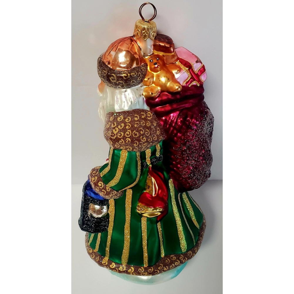 VTG Christopher Radko Ornament 1999 Christmas 8" Tall Emerald Santa 99-302-0 - Picture 9 of 16
